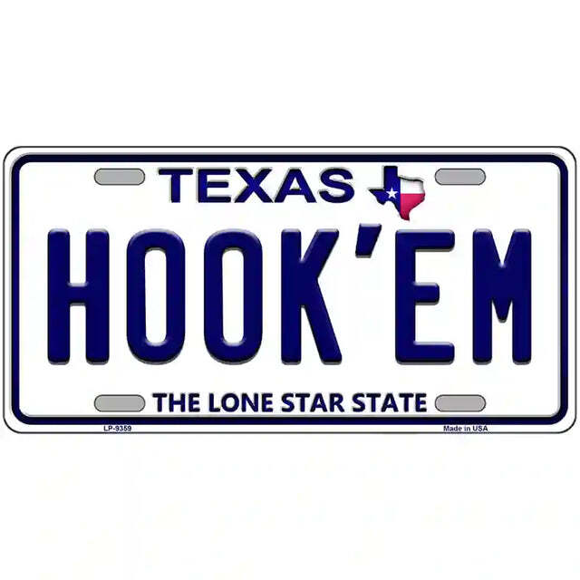 Hook 'Em Texas Metal Sign