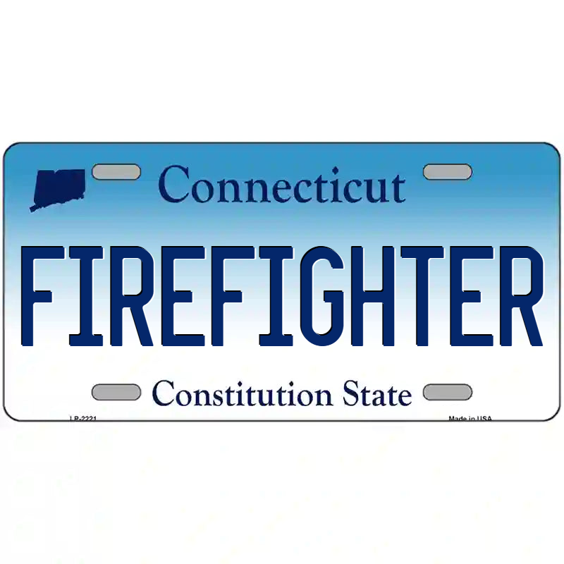 Firefighter Connecticut Metal Sign