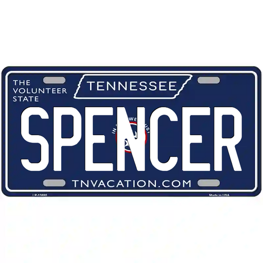 Spencer Tennessee Blue Metal Sign