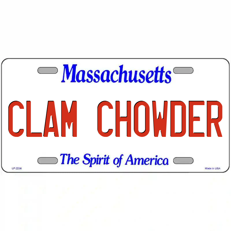 Clam Chowder Massachusetts Metal Sign