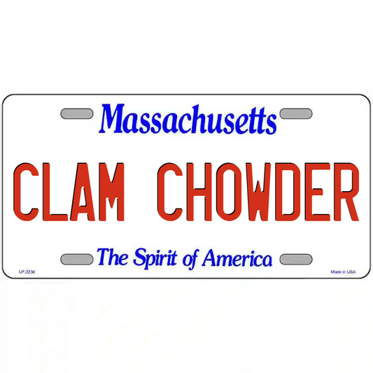 Clam Chowder Massachusetts Metal Sign