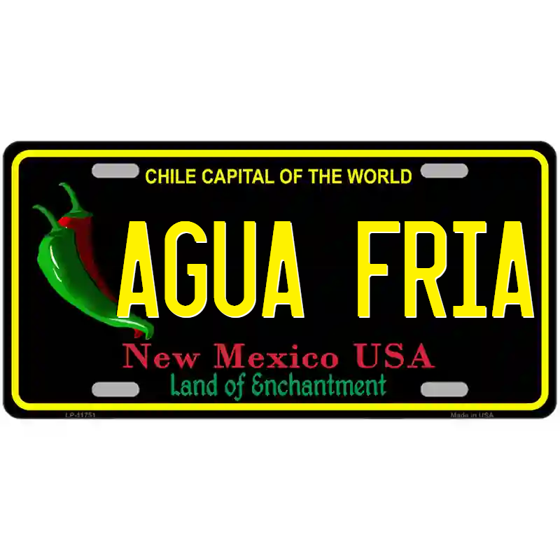Agua Fria New Mexico Black Metal Sign