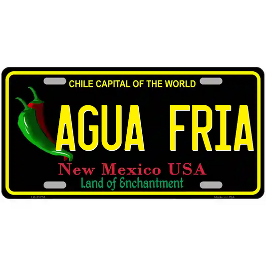 Agua Fria New Mexico Black Metal Sign