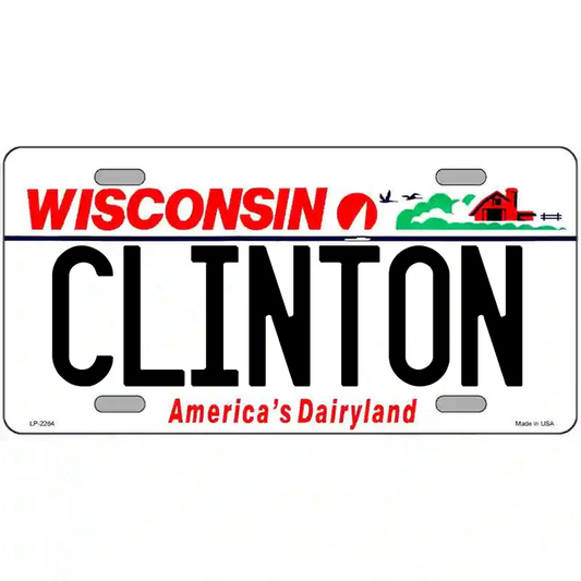 Clinton Wisconsin Metal Sign