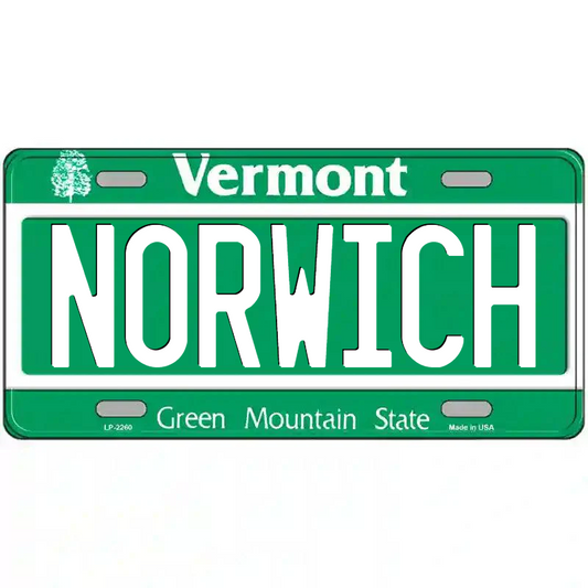 Norwich Vermont Metal Sign