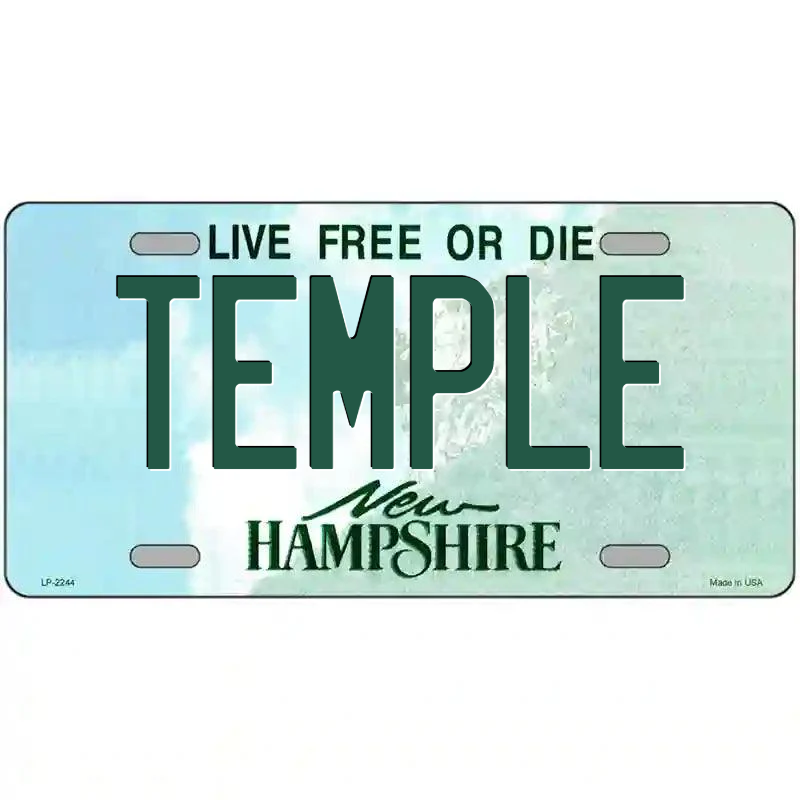 Temple New Hampshire Metal Sign
