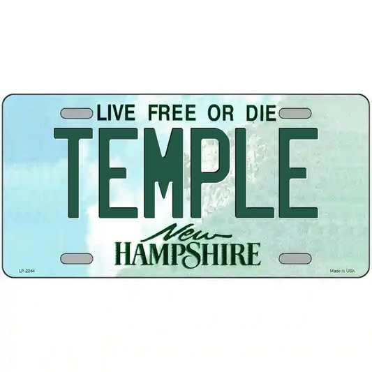 Temple New Hampshire Metal Sign