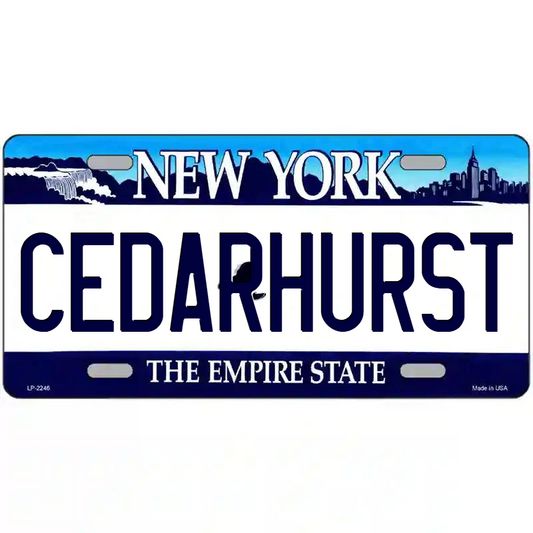 Cedarhurst New York Blue Metal Sign