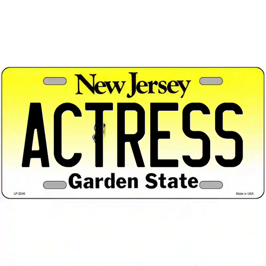 Actress New Jersey Metal Sign