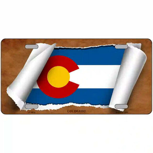 Colorado Scroll Flag Metal Sign