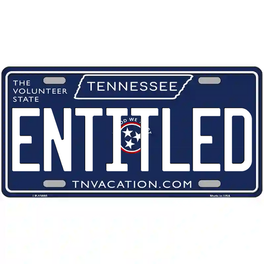 Entitled Tennessee Blue Metal Sign