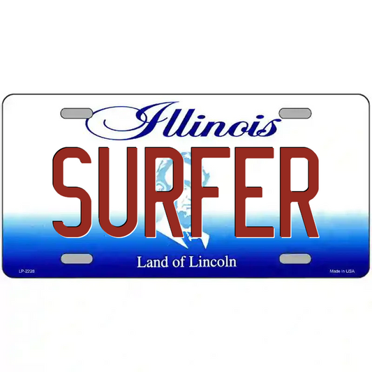 Surfer Illinois Metal Sign