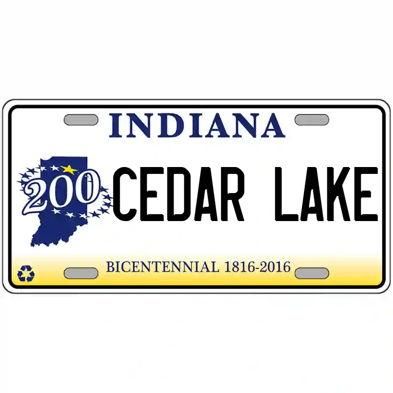 Cedar Lake Indiana Bicentennial Metal Sign