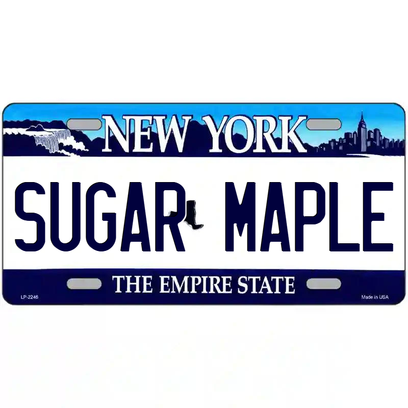 Sugar Maple New York Blue Metal Sign