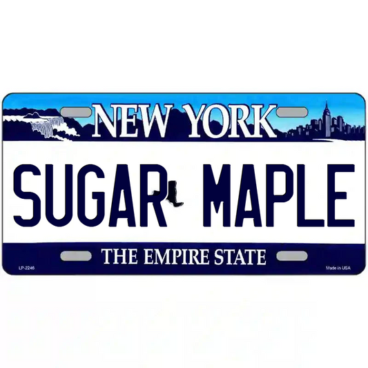 Sugar Maple New York Blue Metal Sign