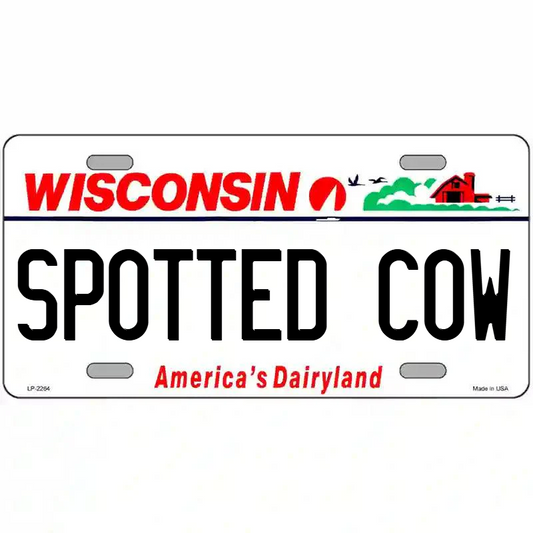 Spotted Cow Wisconsin Metal Sign