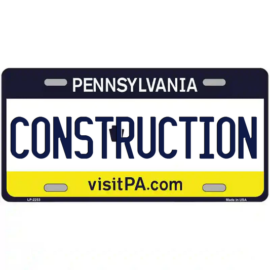 Construction Pennsylvania Metal Sign