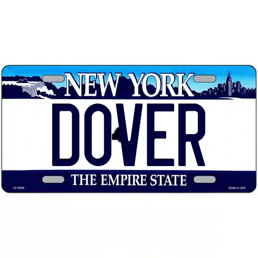 Dover New York Blue Metal Sign