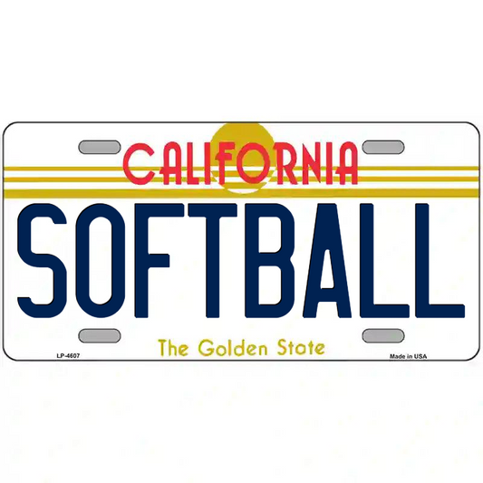 Softball California Metal Sign