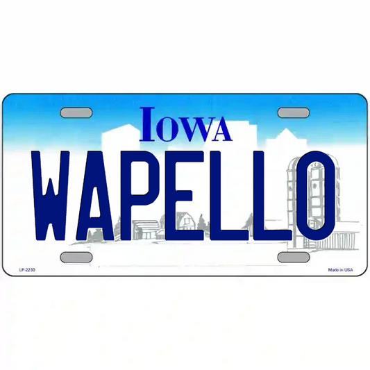 Wapello Iowa Metal Sign