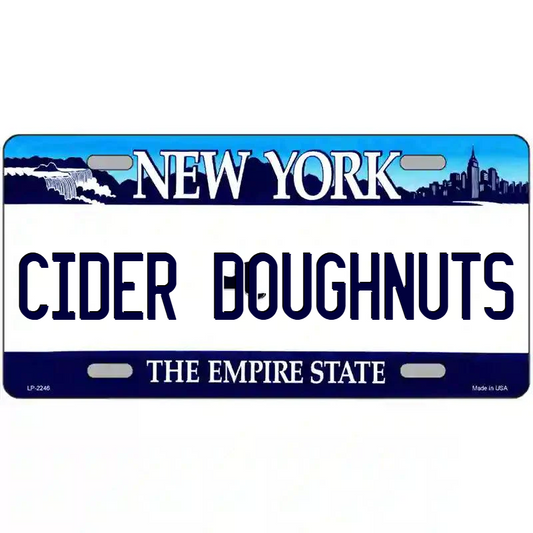 Cider Doughnuts New York Blue Metal Sign
