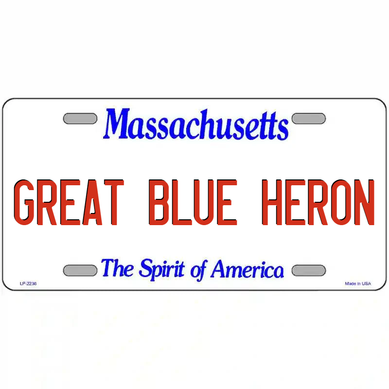 Great Blue Heron Massachusetts Metal Sign