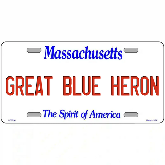 Great Blue Heron Massachusetts Metal Sign