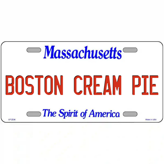 Boston Cream Pie Massachusetts Metal Sign