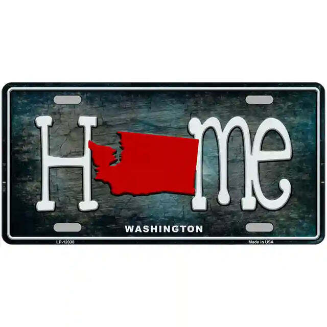 Washington Home State Outline Metal Sign