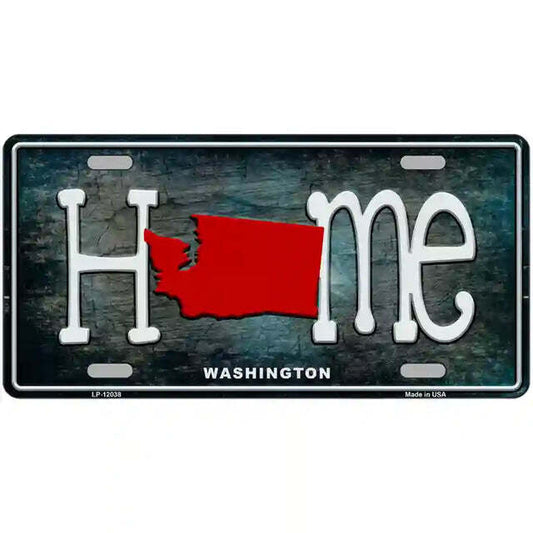Washington Home State Outline Metal Sign