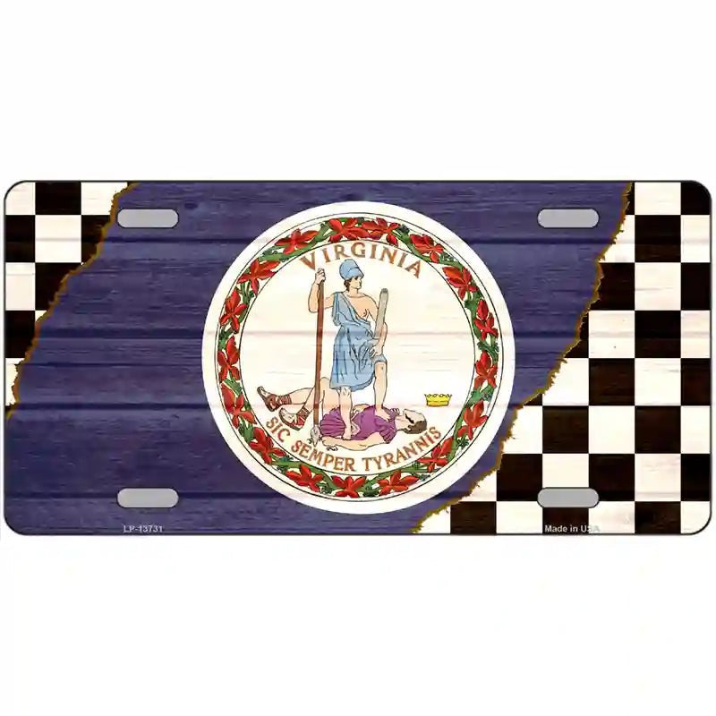 Virginia Racing Flag Novelty metal sign