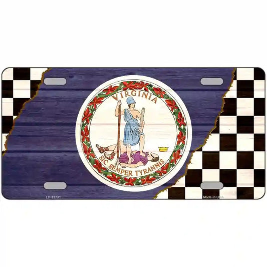 Virginia Racing Flag Novelty metal sign