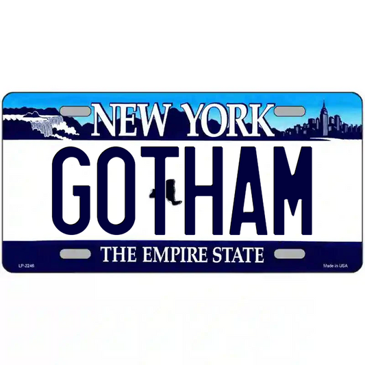 Gotham New York Blue Metal Sign