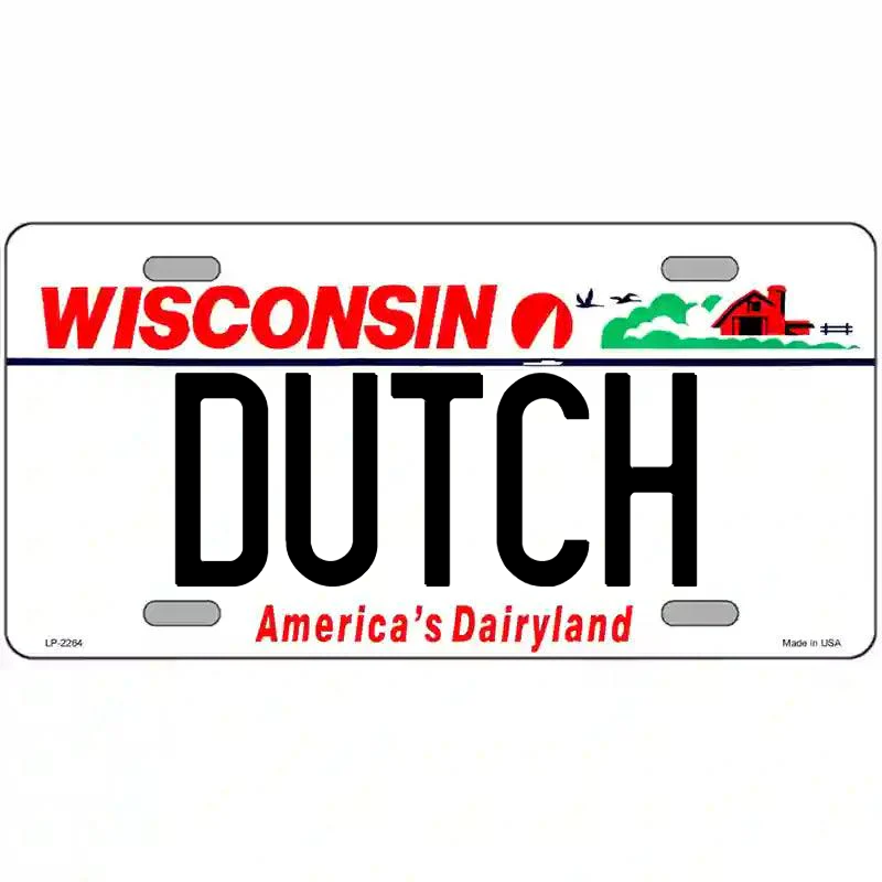 Dutch Wisconsin Metal Sign