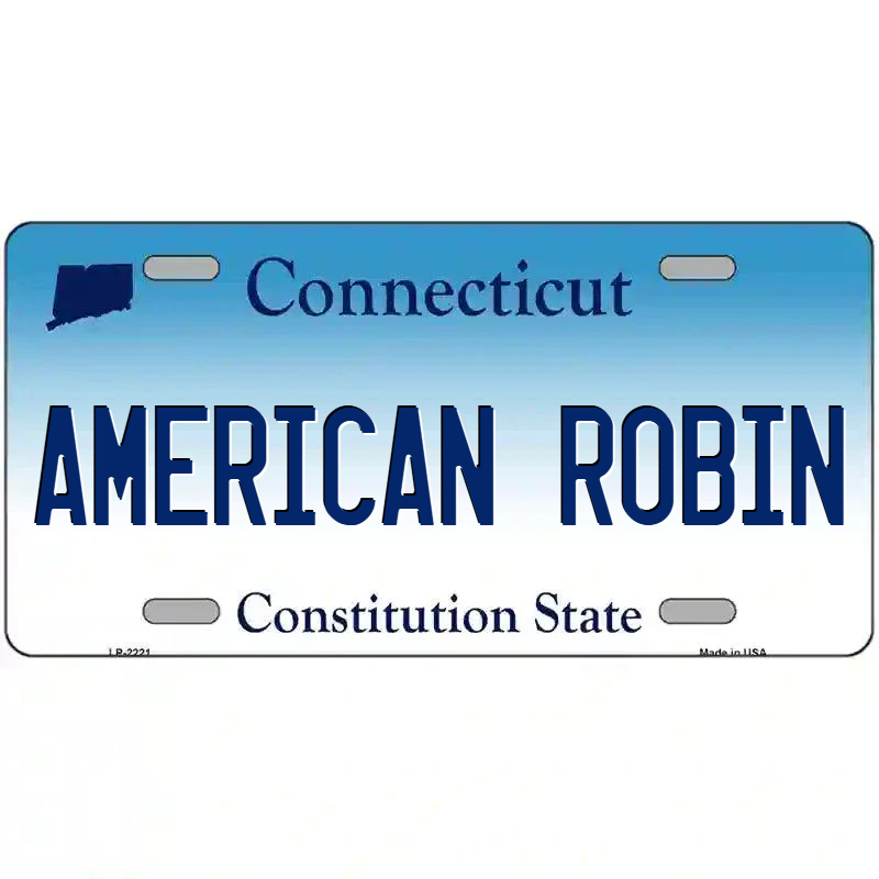 American Robin Connecticut Metal Sign
