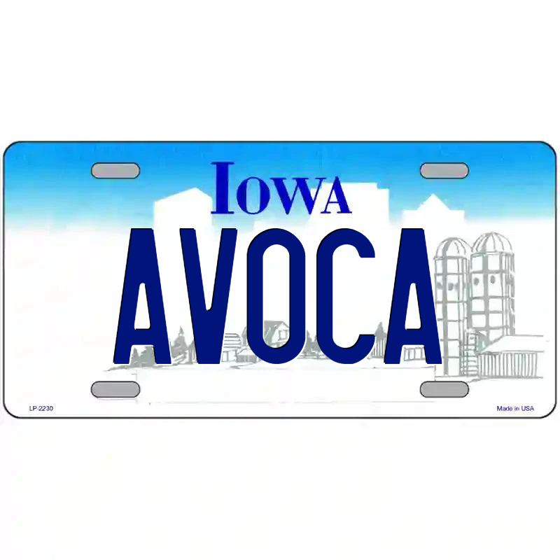 Avoca Iowa Metal Sign