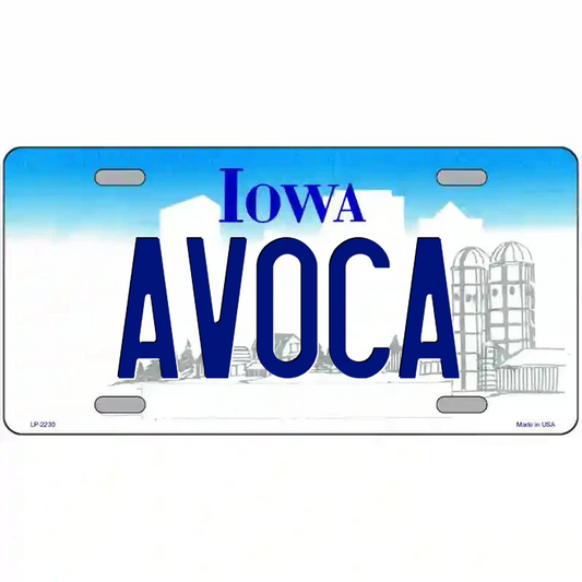 Avoca Iowa Metal Sign