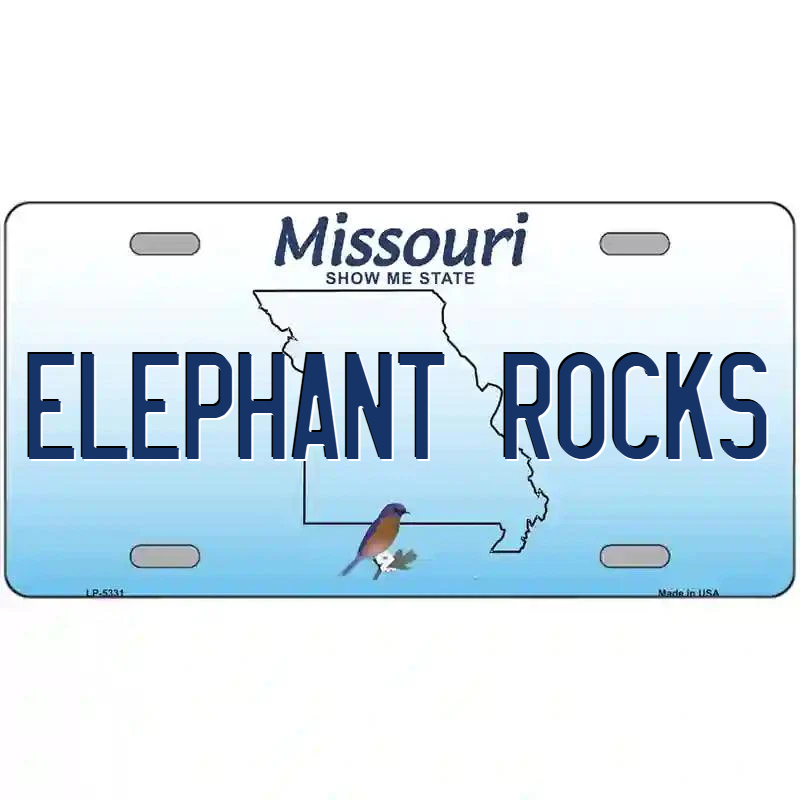 Elephant Rocks Missouri Metal Sign