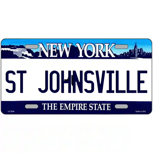 St Johnsville New York Blue Metal Sign
