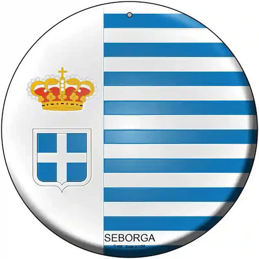Seborga Flag 12" Circle Metal Sign