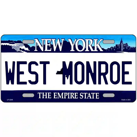 West Monroe New York Blue Metal Sign