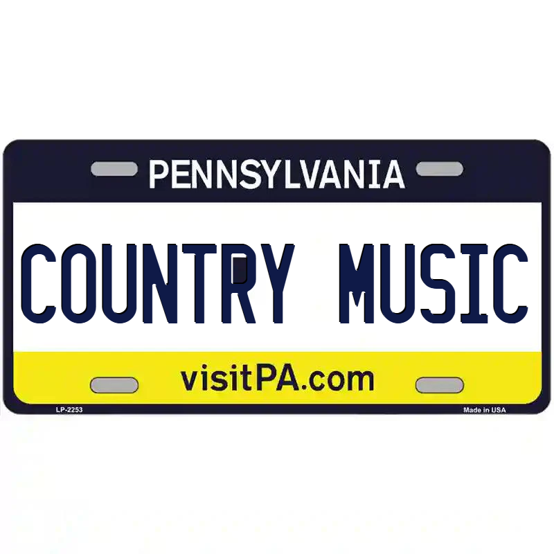 Country Music Pennsylvania Metal Sign