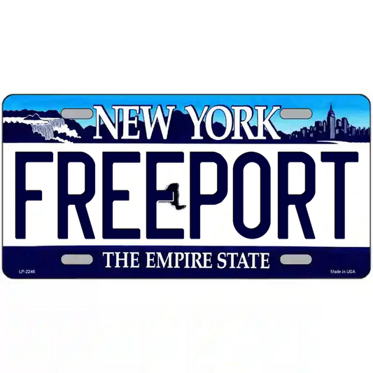 Freeport New York Blue  Metal Sign