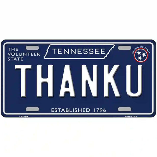 Thank You Tennessee Blue Metal Sign