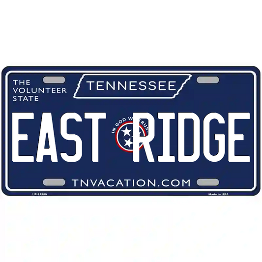 East Ridge Tennessee Blue Metal Sign
