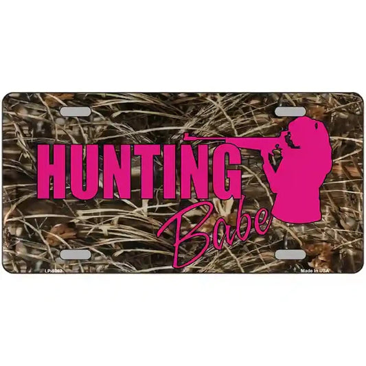 Hunting Babe Pink Camo Metal Sign