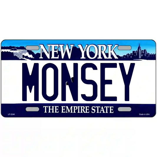 Monsey New York Blue Metal Sign