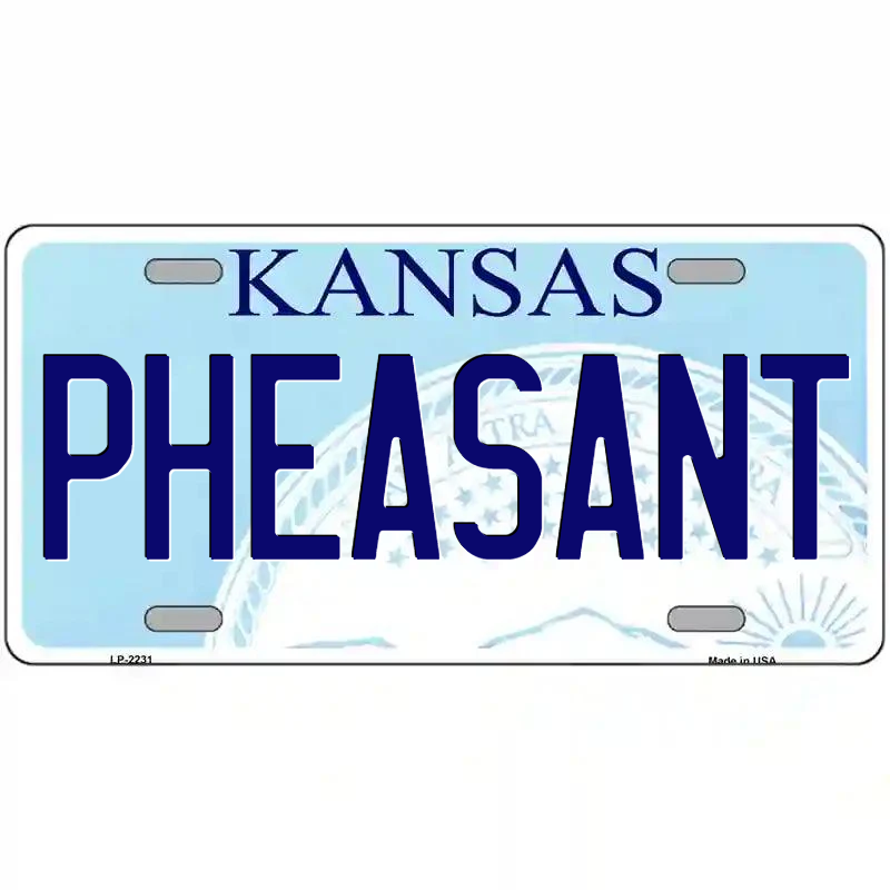 Pheasant Kansas Metal Sign