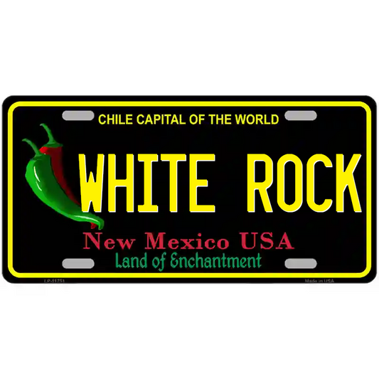 White Rock New Mexico Black Metal Sign