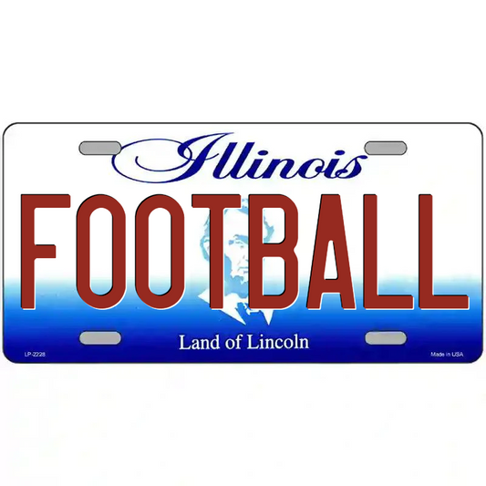 Football Illinois Metal Sign
